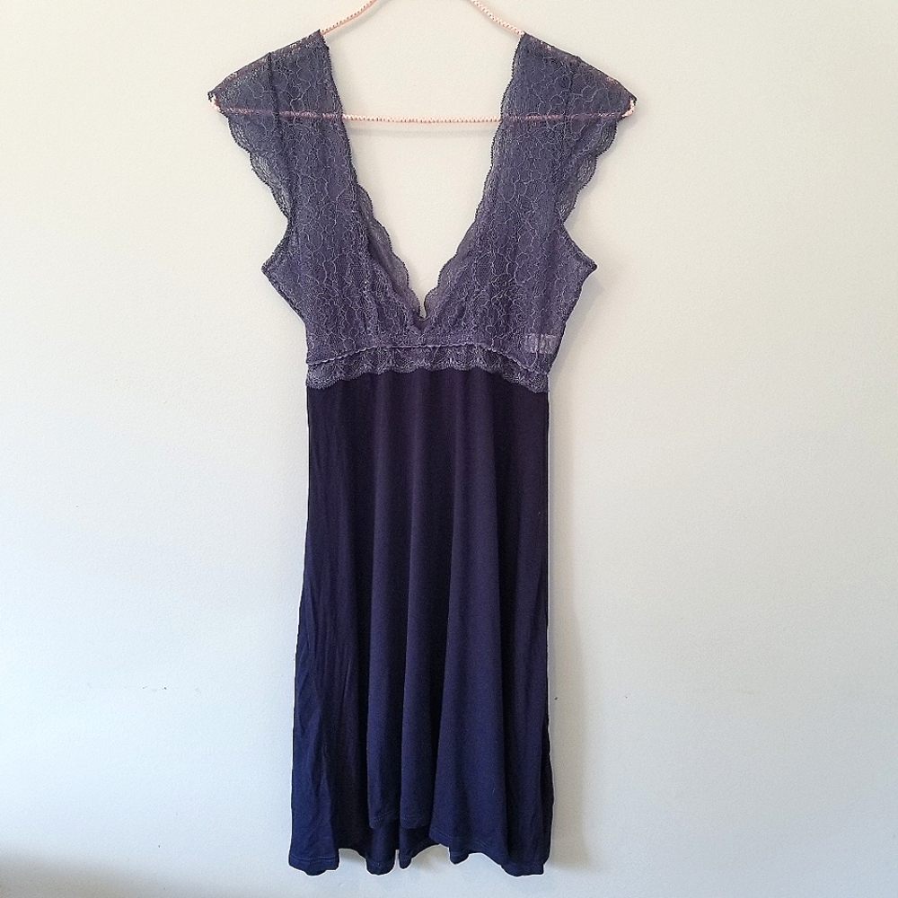 Intimo Dark Blue/Indigo Babydoll Dress
